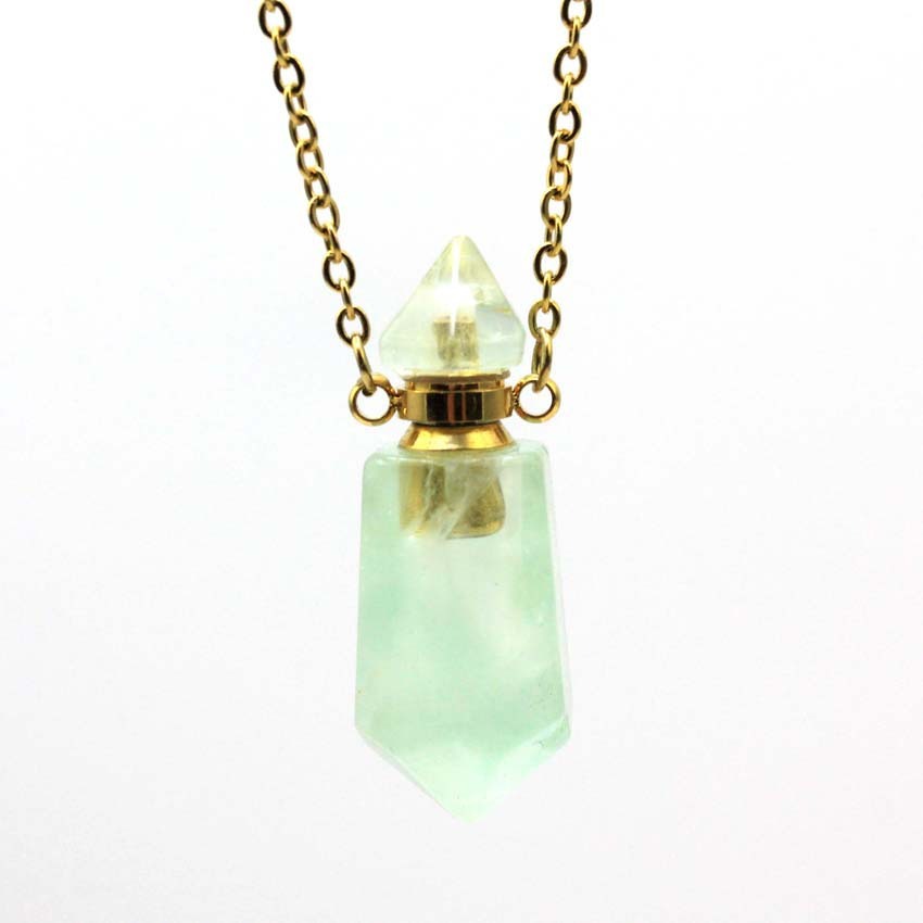Elegant Crystal Aromatherapy Necklace Pendant – Gemstone Perfume Bottle in 6 Colors